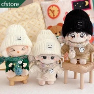 Mini Doll'S Clothes Outfit Accessories For Labubu and 10cm cotton doll sweater scarf hat set Clothin