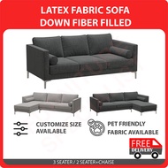 Clara Fabric Latex Sofa Series(Covers Removable and Washable Avail in 3 Seater/2 Seater w Chaise)