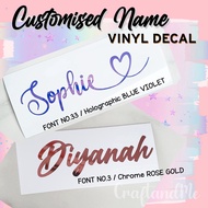 COLOR/ REFLECTIVE CHROME STICKER VINYL DECAL CUSTOMISED NAME STICKER DECAL GIFT CHRISTMAS GIFT