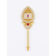 (7cm) Stone Studded Vel Spear for Home Pooja Altar & Car Dashboard - Lord Murugan Divine Symbol