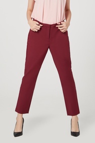 ESPADA กางเกงทรงสลิม ผู้หญิง สีมารูน | Slim Trousers | 01034