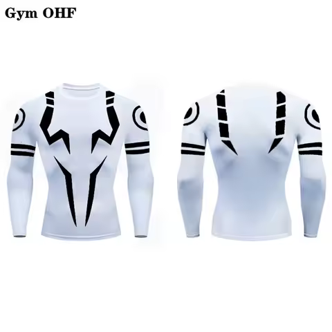 Anime Jujutsu Kaisen 3D Print Compression Shirts For Men Gym Running Workout Fitness Undershirt Athl