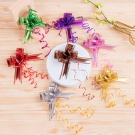 Set Of 10 Decorative Flower Chiffon Bows, Gift Baskets, Beautiful Colorful Wedding Car Decoration