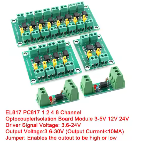 EL817 PC817 1 2 4 8 Way Channel Optocoupler Isolation Module PLC 3V-5V 12V 24V Photoelectric Isolato