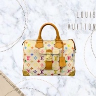 Louis Vuitton LV 村上隆 白色33彩 30公分speedy 波士頓 手提包