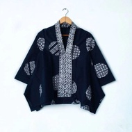 Shanaya Batik Blus Koin Kartini Batik Cap Koin Hitam Baju Batik Wanita Batik Kerja Kantoran