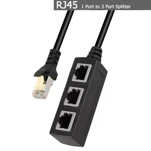 RJ45 Ethernet Cable Splitter Network Adapter Cat7/6/5e Ethernet Adapter 8P8C Network Extender Extens