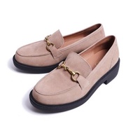 經典百搭寬楦厚底樂福鞋麂皮駝灰