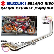 [ RACING EXHAUST PIPE MANIFOLD 51MM ] SUZUKI BELANG150 BELANG R150 150 MUFFLER BOX EKZOS EKSOZ HEADE