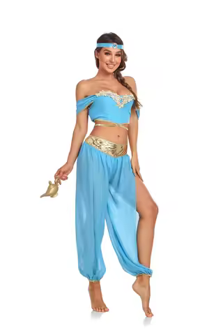 Adult Aladin and The Magic Lamp Jasmine Princess Cosplay Costume Women Stage Outfit for the Hallowee