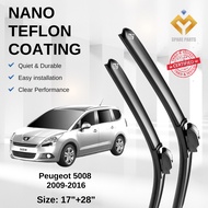 Peugeot 5008 (2009-2016) Premium Japan Tech Car Wiper Accessories 17”+28” Type 01/04 Clip- Includes