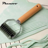 [Phenovo] 4 Pieces Lattice Roller Cutters, with Wood Handle, Lattice Docker Pastry Cutters for Cafe