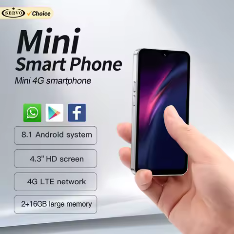 2026 SERVO Android Mini SmartPhone 4G LTE 2GB+16GB 13MP Camera Play Store WiFi OTG Face ID 4.3" Disp