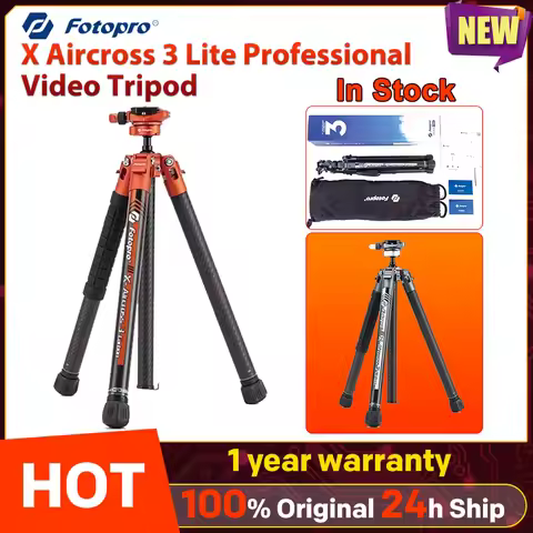 Fotopro X Aircross 3 Lite Professional Video Tripod, Extendable Lightweight 10kg Payload Carbon Fibe