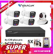 ชุดกล้อง VSTARCAM C19S Plus WIFI 5G 3ล้าน 4 ตัวและกล้อง C38 5 MP พร้อมฮาร์ดดิส 1.0TB และเมมโมรี่การ์ด  64G 5อัน