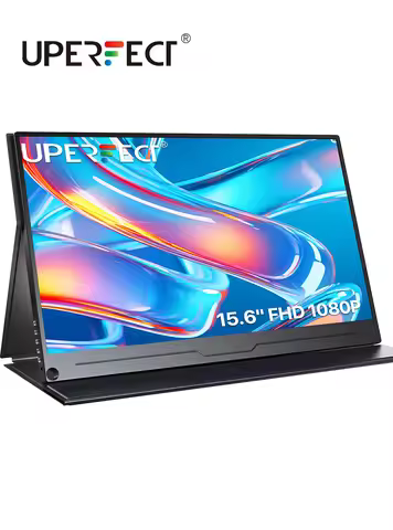 UPERFECT 15.6'' Portable Monitor FHD 1080P IPS USB-C Mini-HDMI External Second Screen for Mac Laptop