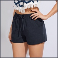 – ∪ Twinkle Tie Front Waist Pocket Shorts for Women 33032