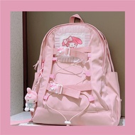 Sanrio Melodi Kuromi Saya Gadis Comel Beg Sekolah Pelajar Ransel Kapasiti Besar Kayu Manis Beg Galas Bag Beg Tangan