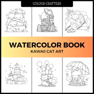ColourCrafters Watercolour Drawing Book Kawaii Cat Art 200gsm 300gsm Watercolour Paper