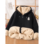 winter jacket woman autumn jacket woman jacket woman Fleece-Lined Thick Hooded Sweatshirt - Women's 