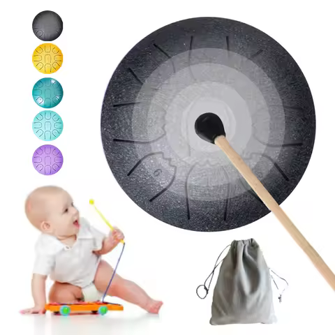 Rain Drum 4 Inch 9 Notes Waterproof Steel Tongue Drum Rain Chime Ideal for Yoga & Prenatal Education