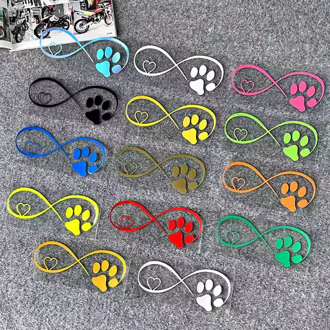 Cat Paw Print Cute Reflective Vinyl Motorbike Stickers Body Decoration Motorcycles Accessories For V
