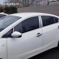 For KIA K3 Forte Cerato 2012-2024 Stainless Car Door Upper Window Pillar Frame Cover Middle Column G