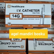 iv catheter 14g pen type/abocath 14 g/jarum infus - per pcs