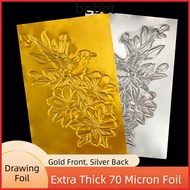 BEBET Engraving Drawing paper, 20*30cm Handmade Aluminum Foil Art Paper, making Gold Foil Engraving 