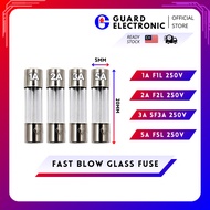 Glass Fuse Fast Blow 250V 1A 2A 3A 5A 5mmx20mm Glass Tube Fuse Fius Kaca