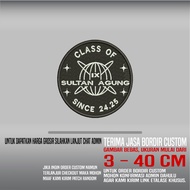 PATCH EMBROIDERY LOGO/ EMBLEM CLASS OF IX SULTAN AGUNG 24 25 HDP-144