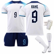 jersey plus size malaysia lengan panjang bola Jersi Piala Dunia 2022 England No. 9 Kane 10 Sterling 19 Mount Seragam Bola Sepak Kanak-kanak Foden
