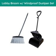 Windproof Broom & Dustpan Set | Heavy-Duty | Dense Bristles | Space-Saving (5487A)