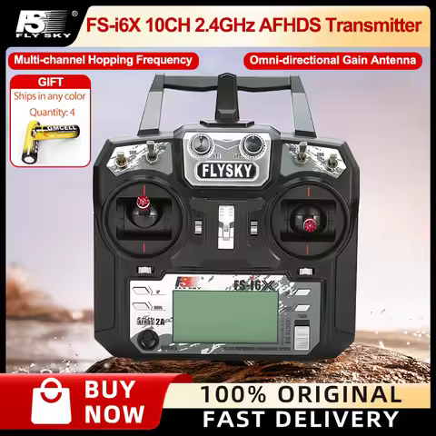 FLYSKY FS-i6X 10CH 2.4G RC Transmitter With iA6BA8SiA10B Receiver Canbe equipped with many fixed win