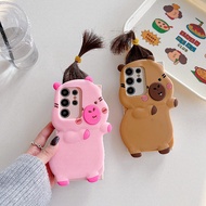 Funny Capybara With Hair Casing For OPPO Realme 6 5 Pro 6s 6i 5i 5s C3 C2 Q3i Q2i A1K A12 A12E A7 A5