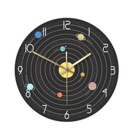 Creative Space Solar System Nine Planets Location Map Modern Wall Clock 12inch Astronomical Educatio