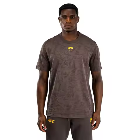 Men's UFC Fusion Brown Pattern Combat 3D Printed T-shirt, Featuring A Sporty Breathable and Quick-dr