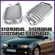 【BET】2pcs Chrome Front Bumper Grille Grill For BMW 3-Series E46 2002-2005[my]