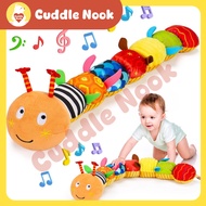 【Cuddle Nook】Baby Sensory Caterpillar Toys 0-12 Month Music Animal Stuffed Plush Toy for Infant  Tum