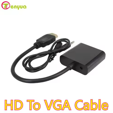 High Speed HD To VGA Cable HDTV Converter With Audio HD 1080P HD Male To VGA Female Converter Adapte
