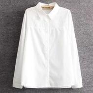 Elegant white long sleeve shirt [size: XL - 4XL]