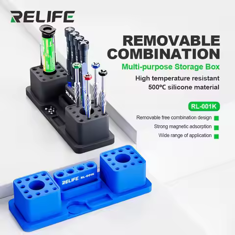 RELIFE RL-001K Multifunctional Silicone Screwdriver Tweezers Storage Box For iPhone Repair Tool