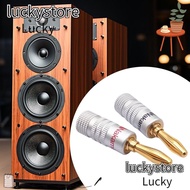 LUCKY Musical Sound Banana Plug, Black&amp;Red Gold Plated Nakamichi Banana Plug, Speaker Plugs for Speaker Wire with Screw Lock  Banana Connectors Plugs Jack