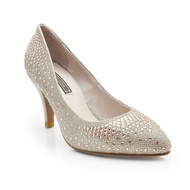 ELISA LITZ BEKY HEELS - CHAMPAGNE AND SILVER