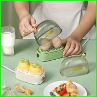 YB2 Mini Electric Egg Cooker Steamer with Transparent Dome Lid 2 Eggs Capacity Rapid Steam Boiler