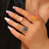 Pigeon Egg Egg-Shaped Ring 7-Piece Set New Style Ring