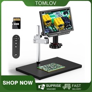 TOMLOV TM4K Max 4K Digital Microscope 2000x 10.1" HDMI 52MP Spin Arm Soldering Microscope 64GB for A