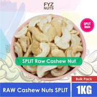 FYZ Herbs Raw SPLIT Cashew Nut / Kacang Gajus 1KG [Bulk Pack] 半边生腰豆/腰果 1KG