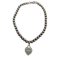 全新☆TIFFANY&Co. Tiffany Return to Tiffany 迷你心型吊牌串珠手鍊 925銀 重5.3克 女士款 附防塵袋