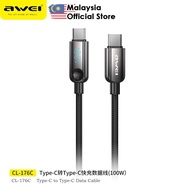 Awei CL-176 Data Cable 100W Fast Charging Cable 100W Cable 1M Kabel 100cm Type-C Cable Awei CL-176C 